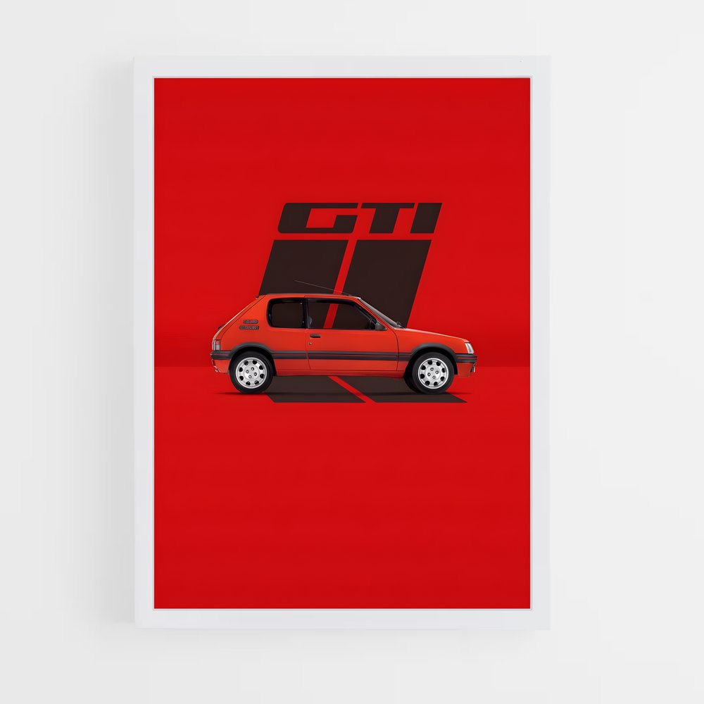 Poster Rouge Sportif – affiche Peugeot (vue 3)
